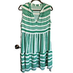 NWT Cupshe Women’s Tropical Geo Tiered Swimsuit Coverup Sundress Sz M Beach